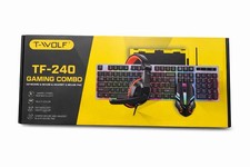 T-Wolf TF-240 Wired Gaming RGB Keyboard Mouse Headset Mouse Pad Combo picture