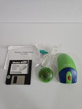 Vintage A4TECH Avandia Wireless 1-Wheel Computer Mouse Set Blue PS/2 Open Box picture