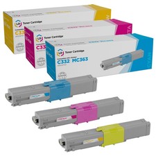 LD Compatible Okidata C332dn & MC363dn Toners: Cyan, Magenta, Yellow 3-Pack picture