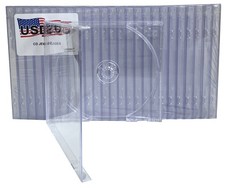 100 USDISC CD Jewel Cases Standard 10.4mm, Single 1 Disc (Clear) Lot picture