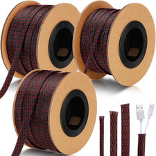Braided Wire Loom 1/4, 1/2, 3/8'' X 300 Ft, Black-Red picture