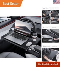 Sleek Carbon Fiber 2-in-1 Steering Wheel Desk Tray & Gap Filler – Space Saver picture