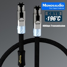 CAT8 Pure Solid Silver Gaming Cable - 40Gbps Hi-end Low-Latency Pro Network Wire picture