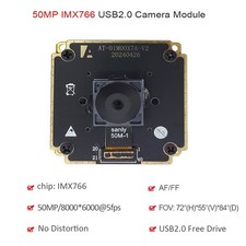 50MP IMX766 USB Camera Module DFOV 84° PDAF AF/FF No Distortion UVC Webcam 30fps picture