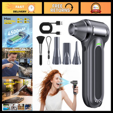 High-Powered Cordless Air Duster, 170,000 RPM, 4-Speed Electric Blower for PC, K picture