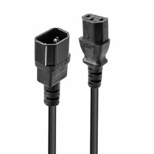 Lindy 1m IEC C14 to IEC C13 Extension Power Cable, Black 1m Black picture