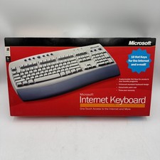 NOS Vintage 2000 Microsoft Internet Keyboard Detachable Palm Rest Hot Key NEW picture