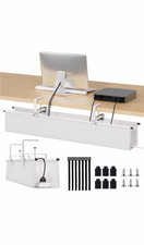 Extra Large No Drill Under Desk Cable Management Extra Large (40 In) White  PB28 picture