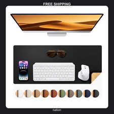 Aothia dual-sided desk pad 25.6x13.7 inches cork leather waterproof protector picture