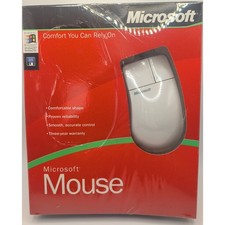 Microsoft Mouse White Vintage PS/2 Serial Wired 2.0 365-00084 picture