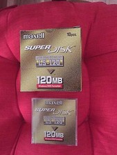 box of 10 maxell Super Disk LS-120 120MB Super Disk Diskettes NEW picture