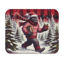 Bigfoot Cozy Christmas Mouse Pad, Holiday Gift for Gamers, Winter Wonderland Pad picture