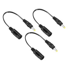 3Pcs DC 5.5x2.1mm Female to 4x1.7mm Male Extension Cable Adapter Cord Black picture