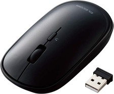 ELECOM Wireless Mouse, Wireless 2.4GHz Slint M-TM10DBBK, Thin, Quiet, 4 But picture