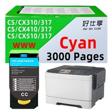 71B1HC0 Cyan Toner Cartridge Compatible for Lexmark CX317 CX417 CX517 CS317 417 picture