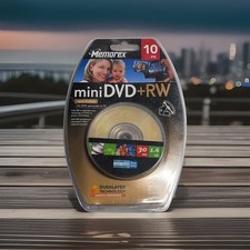 Memorex Mini DVD+RW 10 Pack 1.4GB 30 Min Sealed 8cm DVD Camcorder Discs New picture