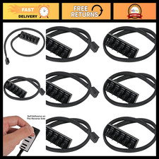 6-Pack 4-Pin PWM Fan Hub Splitter - 1 to 5 Way Power Supply Cable for PC Cooling picture