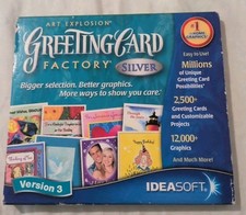 Art Explosion Greeting Card Factory 3 Silver PC CD Projects & Graphics B17 picture
