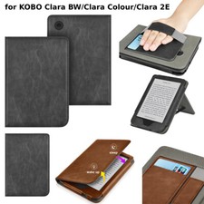 For Kobo Clara Colour/BW/2E Case Stand Holder Leather Smart Cover w/ Hand Strap picture
