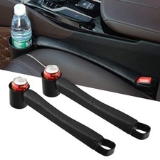 Supin 2 Prices Car Seat Gap Filler Pad PU Leather Console Side Pocket Black picture