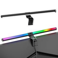 RGB Monitor Light Bar, Eye-Care Dual Light Reading Screen Lamp, 9 Modes Gaming B picture
