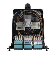 Universal LGX Pigtailed Splice Cassette 12 fiber, LC Quad MM 50/125 OM3/4 picture