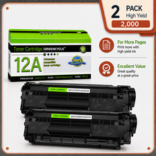 GREENCYCLE 2PK Q2612A 12A Toner Cartridge Compatible with HP LaserJet 1018 1022n picture