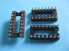 60 pcs IC Socket Adapter Round 16Pin Header & (IC) Socket Pitch 2.54mm X=7.62mm picture