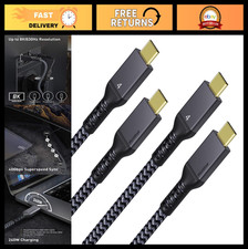 2 Pack 3.3FT Thunderbolt 4 Cable - 40Gbps Data Transfer, 240W Charging, 8K/5K Di picture