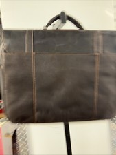 Samsonite Colonial Leather Classic Flap Over Brief Bag W/Brass Accessories 17x13 picture
