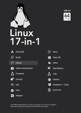 64GB - 17-in-1, Bootable USB Drive 3.2 for Linux & Windows 11, Zorin | Mint | Ka picture
