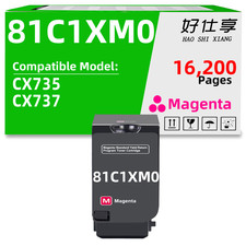 81C1XM0 Magenta Toner Cartridge Compatible for LexmarkCX735 CX737(16200 Pages) picture