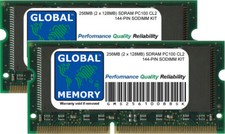 256MB (2 x 128MB) PC100 100MHz 144-PIN SDRAM SODIMM MEMORY RAM KIT FOR LAPTOPS picture