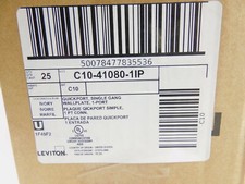 41080-1IP Leviton QuickPort Wallplate, Single Gang, 1-Port, Ivory - PACK OF 25 picture