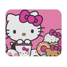 HELLO KITTY COFFEE & DONUTS CUSTOM DESK MAT MOUSE PAD OFFICE GIFT HOME SCHOOL picture