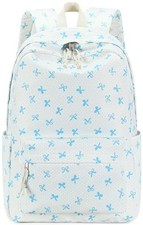 School Laptop Backpack for Teen Girls Lightweight 15.6 inch Blue Bow-beige picture