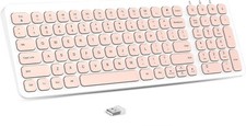🔥cimetech KF002 Wireless Keyboard, Compact Full Size Wireless Keyboard, Pink🔥 picture