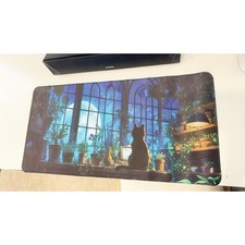 Aesthetic Moon & Cat Large Mouse Pad 23.6