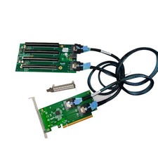 Built-in 2Port 2*SFF-8654 SlimSAS To 4 PCIe x16 X4X4X4X4 Slot Adapter + 2*Cable picture