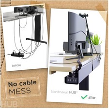 Under Desk Wire Organizer - Easy Install, Black (4) picture