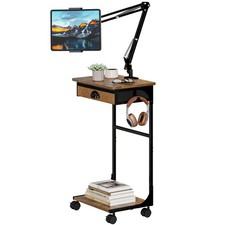 Floor Kindle Phone Tablet Stand with Drawer & Storage Shelves, Angle Height A... picture