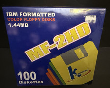 100 pack Hypermedia MF-2HD Diskettes Floppy Disks 1.44MB IBM Formatted NIB picture
