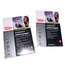 Set Of  2 OFFICE DEPOT Professional Photo Paper 4” x 6” Gloss 100 Sheets NEW picture