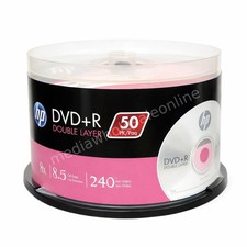 HP DVD+R DL 8.5GB Dual Double Layer 8X Blank Disc 50 Pack Logo Recordable Media picture
