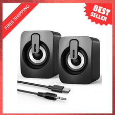 Computer Speakers, Hi-Fi Stereo Sound, Dual Bass Ports, USB Powered, Desktop picture