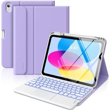 MoKo Touch Keyboard Case for iPad (A16) 11th Generation 11 inch 2025, Lilac  picture
