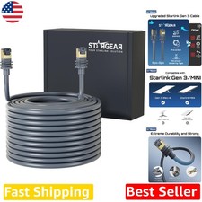 Heavy-Duty Starlink Gen 3 Cable 147ft Cat 6 RJ45 Waterproof Outdoor Internet picture