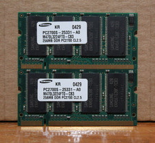 (Lot of 2) 256MB PC-2700S SAMSUNG M470L3224FT0-CB3 DDR-333 LAPTOP DDR1 Memory picture
