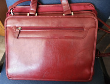 Foray Maroon Faux Leather Briefcase Planner Laptop Bag picture