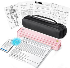 D90E Inkless Portable Thermal Printer with Case – 8.5